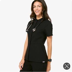 Figs Black Zaba Fitted Scrub Top Size Medium